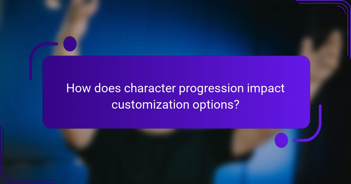 How does character progression impact customization options?