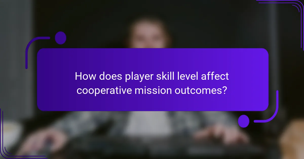How does player skill level affect cooperative mission outcomes?