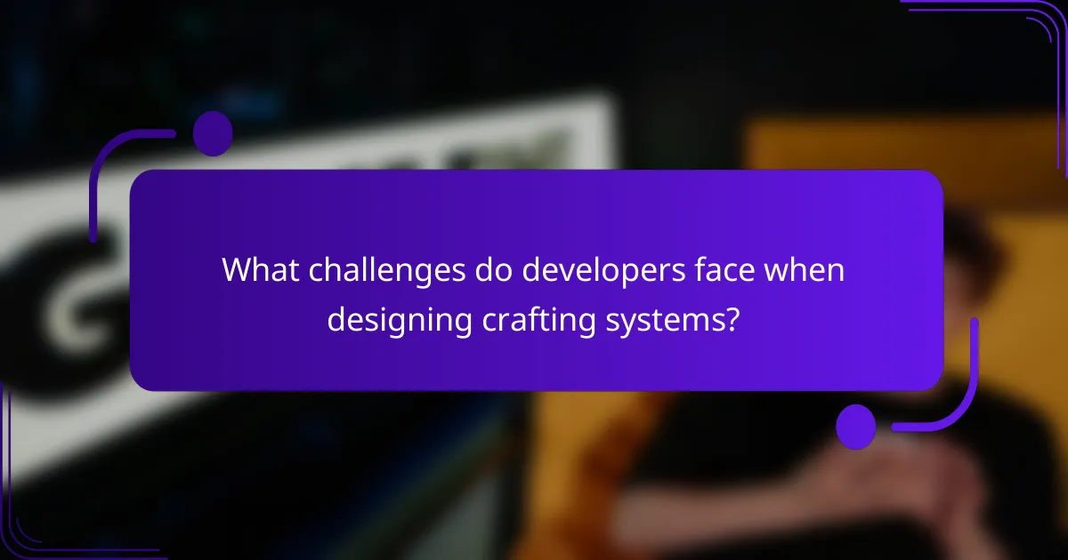 What challenges do developers face when designing crafting systems?