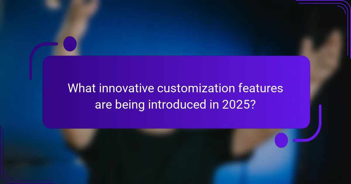 What innovative customization features are being introduced in 2025?