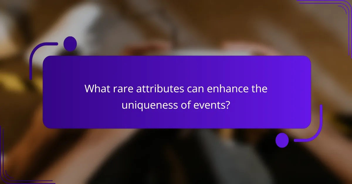 What rare attributes can enhance the uniqueness of events?