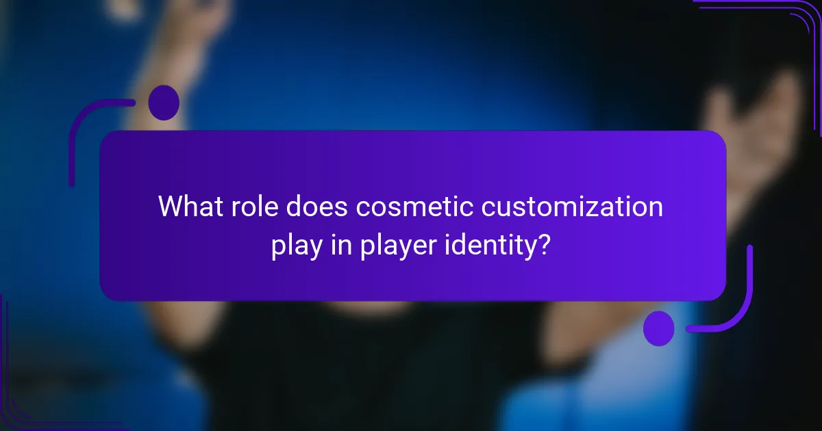 What role does cosmetic customization play in player identity?