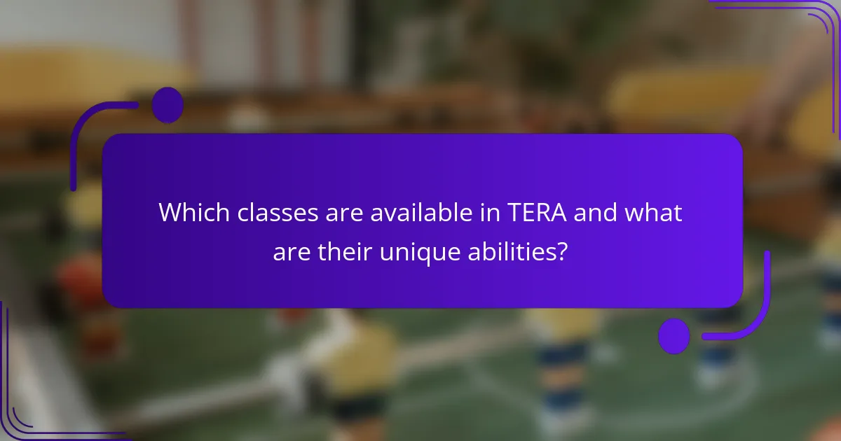 Which classes are available in TERA and what are their unique abilities?