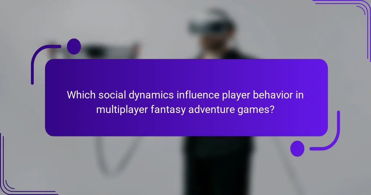 Which social dynamics influence player behavior in multiplayer fantasy adventure games?