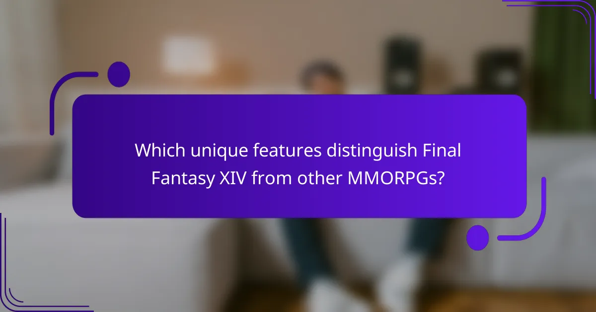 Which unique features distinguish Final Fantasy XIV from other MMORPGs?